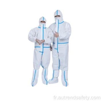 Robe d&#39;isolement de protection jetable de sécurité hospitalière médicale de haute qualité